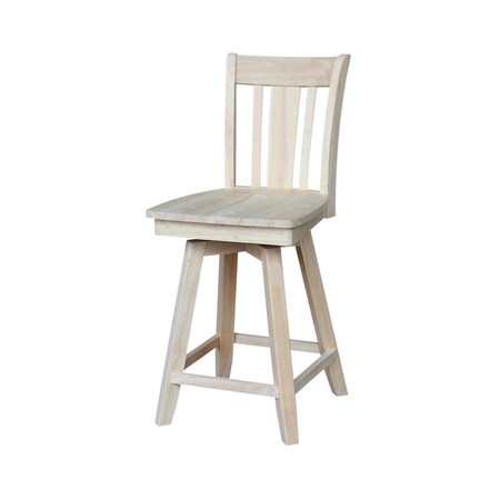 International Concepts San Remo Counter Height Stool, Swivel, 24" Seat Height, Unfinished S-102SW